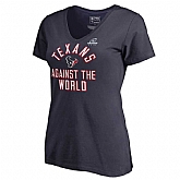 Women Texans Navy 2018 NFL Playoffs Against The World T-Shirt,baseball caps,new era cap wholesale,wholesale hats